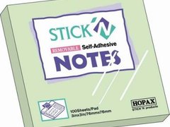 Stick notes 76 x 76 mm, 100 file, HOPAX - verde