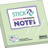 Stick notes 76 x 76 mm, 100 file, HOPAX - verde